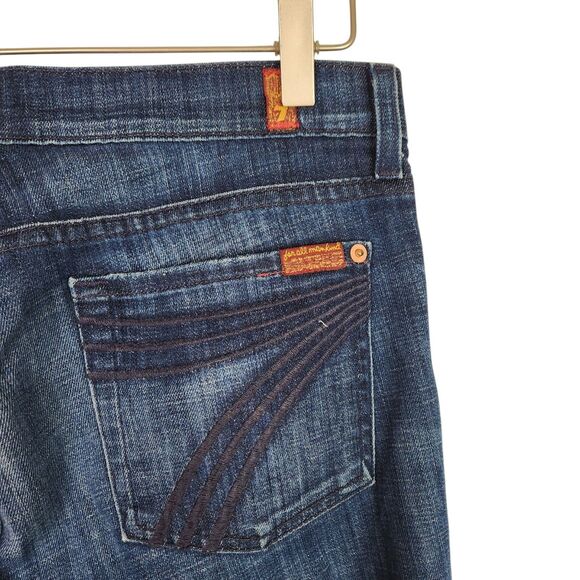 7 FOR ALL MANKIND DOJO Jeans Womens 28 Dark Blue Dojo Crop Jeans Cropped Dojos - Picture 10 of 12